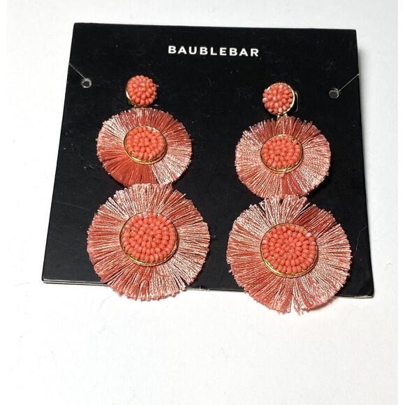 BaubleBar Earrings Dangles Drops Chunky Statement Coral - Picture 1 of 3